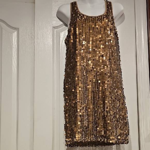 Passport Brand Gold Sequin Mini Dress NWT - Picture 1 of 4